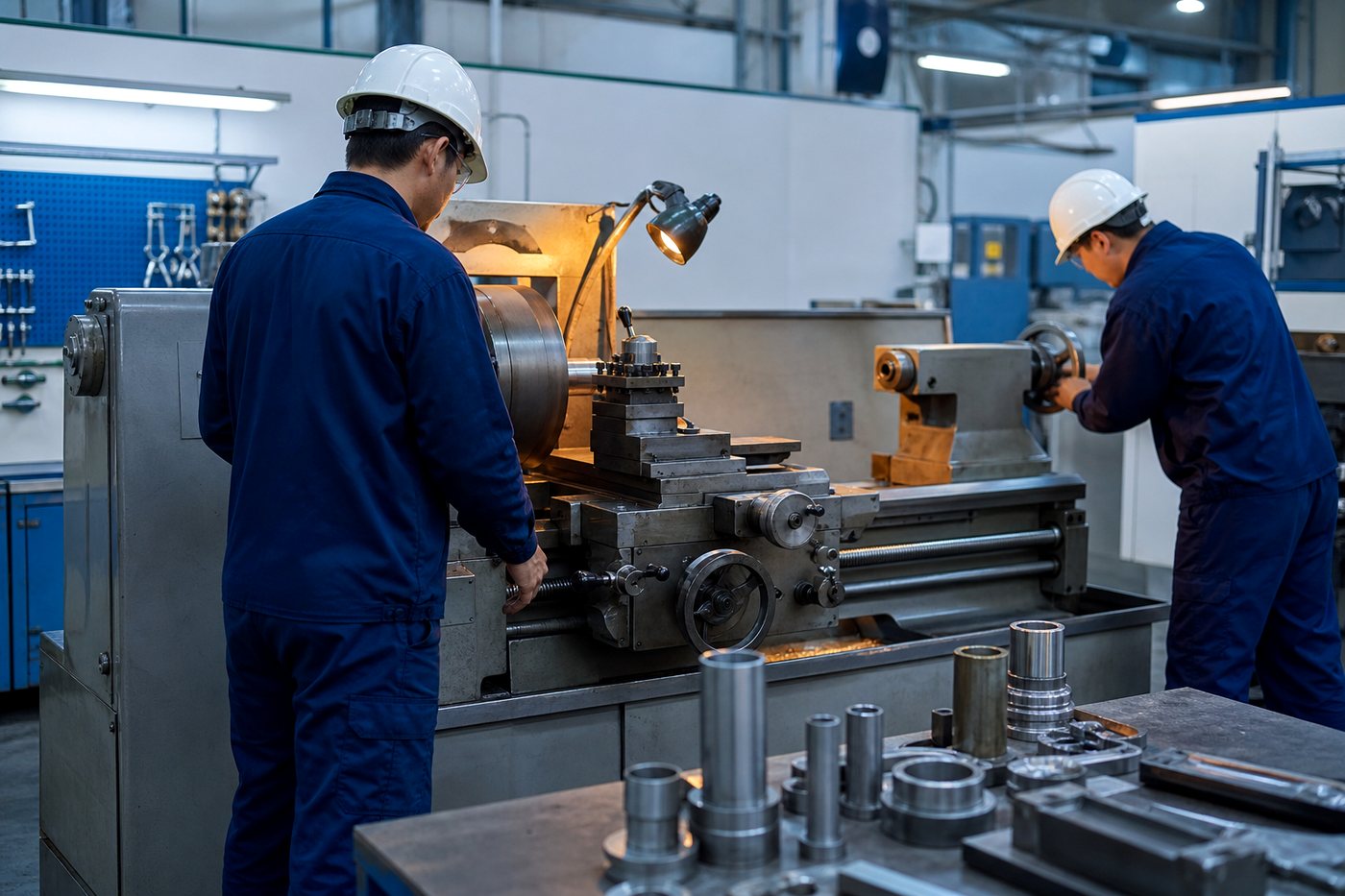 Taller LAOS: técnicos trabajando en torno
